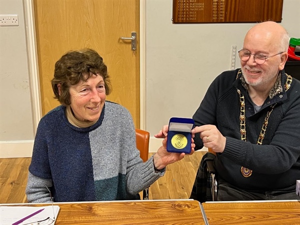 COLBURN TOWN COUNCIL CLERK  HONOURED FOR 20 YEARS SERVICE TO THE COUNCIL.