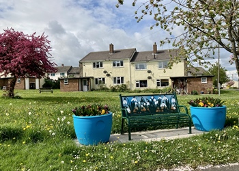 Colburn town council are looking for sponshorship for the blue flower tubs