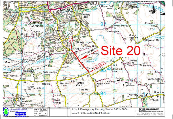 PATCHING WORK TAKING PLACE ON BEDALE  ROAD,  SCOTTON, CATTERICK GARRISON.